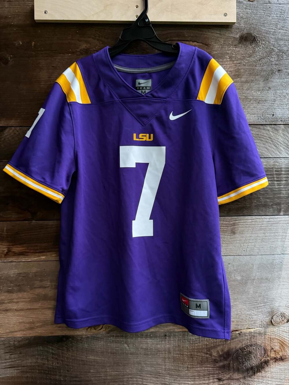 Youth Nike LSU Tigers #7 Purple College Football Jersey Medium
